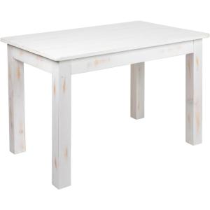 Flash Furniture HERCULES Series 46″ x 30″ Rectangular Antique Rustic White Solid Pine Farm Dining Table(Antique Rustic White)