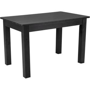 Flash Furniture HERCULES Series 46″ x 30″ Rectangular Antique Rustic White Solid Pine Farm Dining Table(Black Wash)