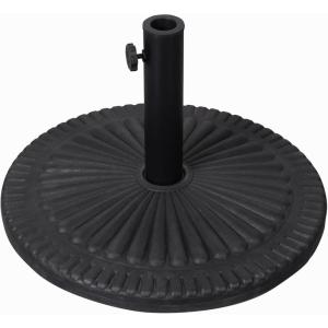 Flash Furniture Kona Universal Cement Patio Umbrella Base with Weatherproof Sunburst Pattern Plastic Polymer Coating – 19.25″ Diameter, Black(Black)