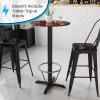 Flash Furniture 22” x 22” Restaurant Table X-Base with 3” Dia. Bar Height Column and Foot Ring