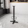 Flash Furniture 22” x 22” Restaurant Table X-Base with 3” Dia. Bar Height Column and Foot Ring