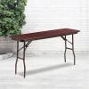 Flash Furniture Frankie Commercial Grade 5-Foot Mahogany Melamine Laminate Folding Training Table