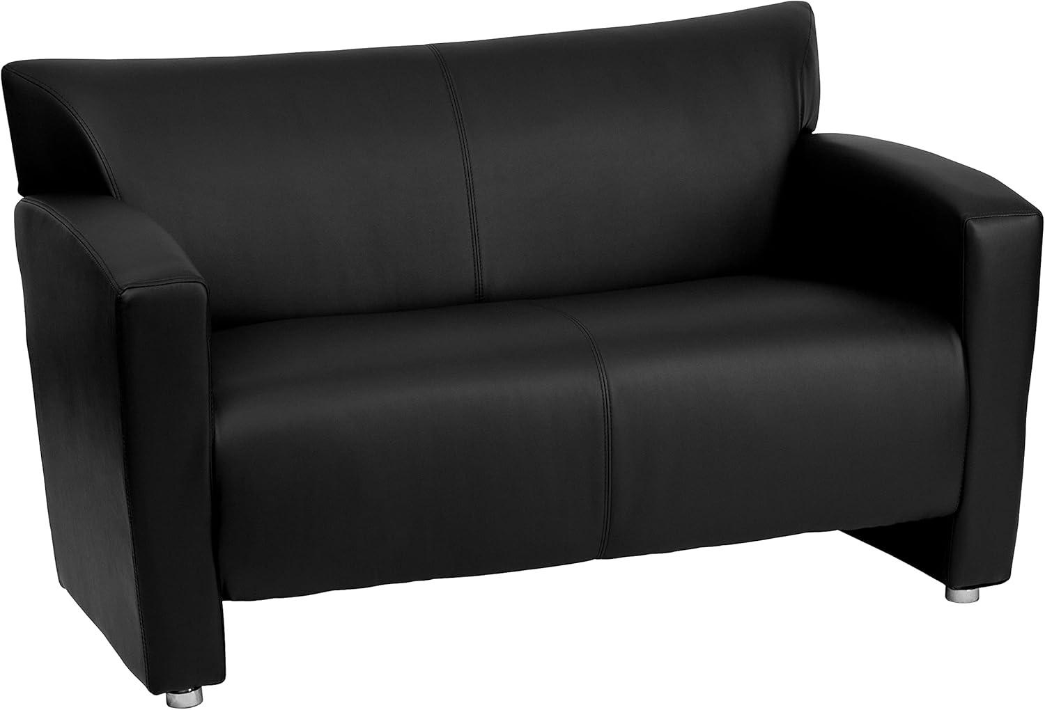 image:imageFlash Furniture HERCULES Majesty Series Reception Set in Brown LeatherSoftBlack