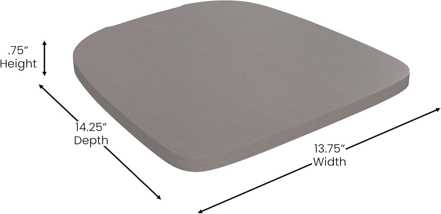 image:imageFlash Furniture Perry IndoorOutdoor Commercial Stackable Chair with Polystyrene Seat Blue Metal Frame Teak Poly Resin Seat Rounded Seat Edges for ComfortWhite