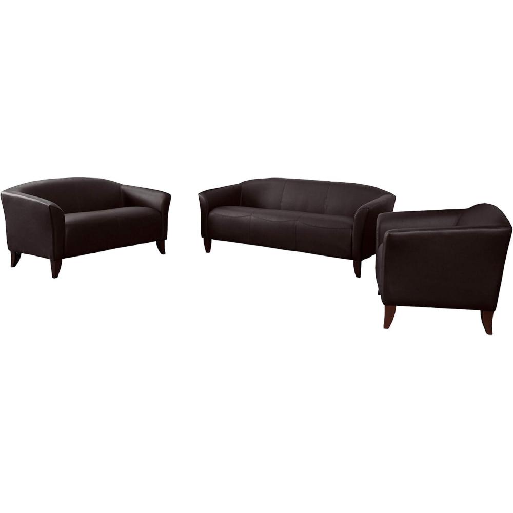 image:imageFlash Furniture HERCULES Imperial Series Reception Set in Black LeatherSoftBrown