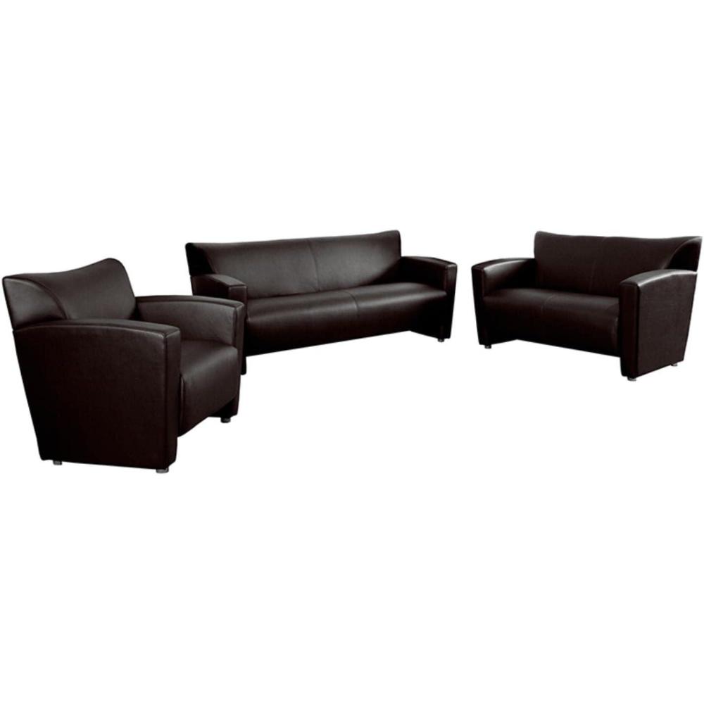 image:imageFlash Furniture HERCULES Majesty Series Reception Set in Brown LeatherSoftBrown