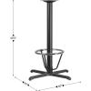 Flash Furniture 30” x 30” Restaurant Table X-Base with 3” Dia. Bar Height Column and Foot Ring