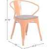 Flash Furniture Blue Metal Chair with Wood Seat and Arms(Orange)
