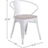 Flash Furniture Blue Metal Chair with Wood Seat and Arms(Silver)