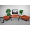 Flash Furniture HERCULES Imperial Series Reception Set in Black LeatherSoft(Cognac)