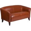 Flash Furniture HERCULES Imperial Series Reception Set in Black LeatherSoft(Cognac)