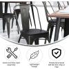 Flash Furniture Perry Indoor/Outdoor Commercial Stackable Chair with Polystyrene Seat – Blue Metal Frame – Teak Poly Resin Seat – Rounded Seat Edges for Comfort(Black-antique Gold/Black)
