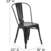 Flash Furniture Perry Indoor/Outdoor Commercial Stackable Chair with Polystyrene Seat – Blue Metal Frame – Teak Poly Resin Seat – Rounded Seat Edges for Comfort(Black/Black)