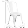 Flash Furniture Perry Indoor/Outdoor Commercial Stackable Chair with Polystyrene Seat – Blue Metal Frame – Teak Poly Resin Seat – Rounded Seat Edges for Comfort(White)
