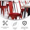 Flash Furniture Perry Indoor/Outdoor Commercial Stackable Chair with Polystyrene Seat – Blue Metal Frame – Teak Poly Resin Seat – Rounded Seat Edges for Comfort(Red/Red)