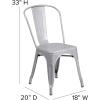Flash Furniture Perry Indoor/Outdoor Commercial Stackable Chair with Polystyrene Seat – Blue Metal Frame – Teak Poly Resin Seat – Rounded Seat Edges for Comfort(Silver/Gray)