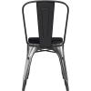 Flash Furniture Perry Indoor/Outdoor Commercial Stackable Chair with Polystyrene Seat – Blue Metal Frame – Teak Poly Resin Seat – Rounded Seat Edges for Comfort(Black-antique Gold/Black)