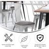 Flash Furniture Perry Indoor/Outdoor Commercial Stackable Chair with Polystyrene Seat – Blue Metal Frame – Teak Poly Resin Seat – Rounded Seat Edges for Comfort(White)