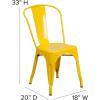 Flash Furniture Perry Indoor/Outdoor Commercial Stackable Chair with Polystyrene Seat – Blue Metal Frame – Teak Poly Resin Seat – Rounded Seat Edges for Comfort(Yellow)