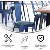 Flash Furniture Perry Indoor/Outdoor Commercial Stackable Chair with Polystyrene Seat – Blue Metal Frame – Teak Poly Resin Seat – Rounded Seat Edges for Comfort(Blue/Teal-blue)