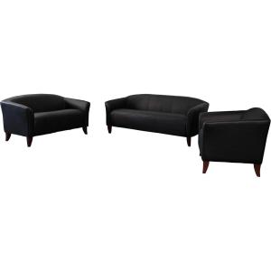 Flash Furniture HERCULES Imperial Series Reception Set in Black LeatherSoft(Black)