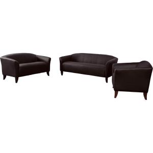 Flash Furniture HERCULES Imperial Series Reception Set in Black LeatherSoft(Brown)