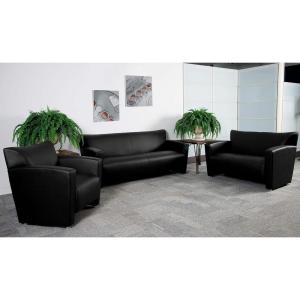 Flash Furniture HERCULES Majesty Series Reception Set in Brown LeatherSoft(Black)