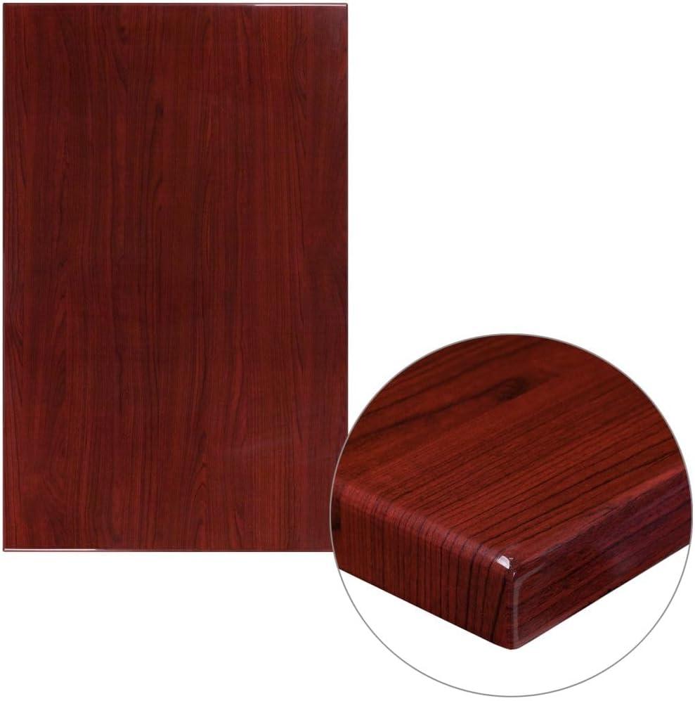 image:imageFlash Furniture Glenbrook 30 x 48 Rectangular HighGloss Mahogany Resin Table Top with 2 Thick EdgeMahogany