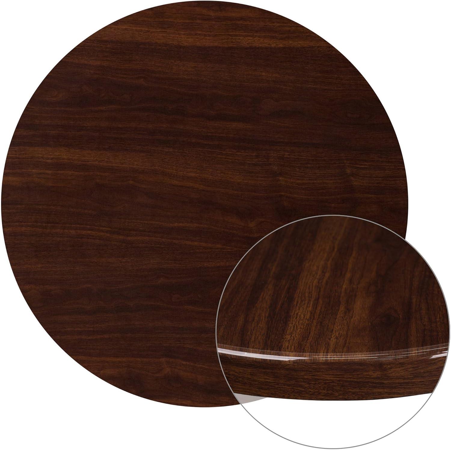 image:imageFlash Furniture Glenbrook 30 x 48 Rectangular HighGloss Mahogany Resin Table Top with 2 Thick EdgeWalnut