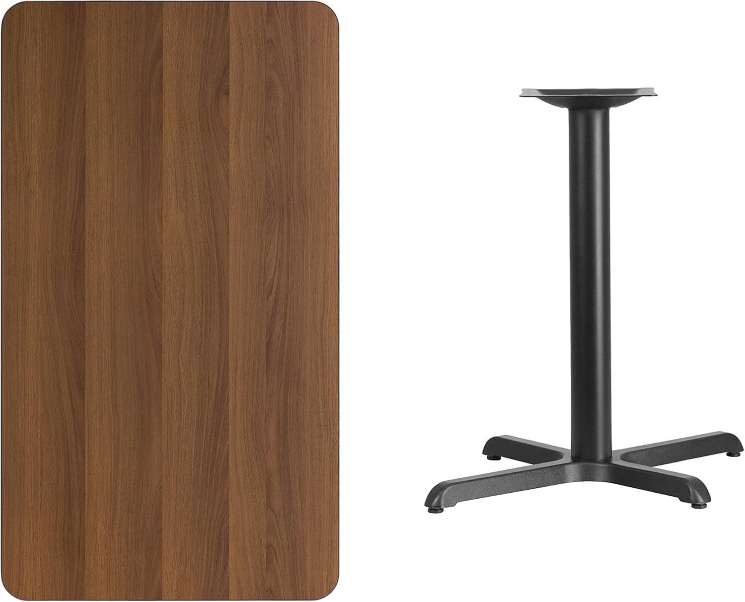 image:imageFlash Furniture Graniss 24 x 42 Rectangular Walnut Laminate Table Top with 235 x 295 Table Height BaseWalnut