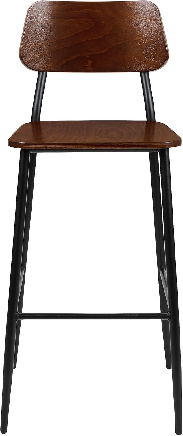 image:imageFlash Furniture Lincoln Industrial Barstool with Gunmetal Steel Frame and Rustic Wood Seat