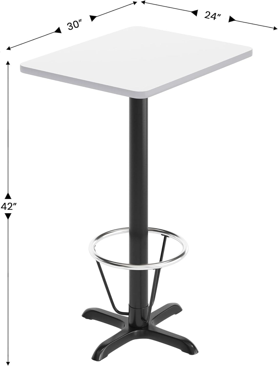 image:imageFlash Furniture Stiles 24 x 30 Rectangular Black Laminate Table Top with 22 x 22 Bar Height Table Base and Foot RingWhite