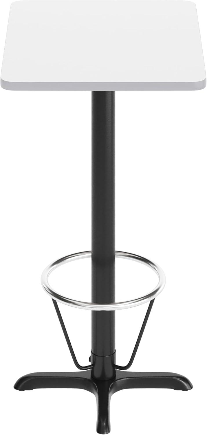 image:imageFlash Furniture Stiles 24 x 30 Rectangular Black Laminate Table Top with 22 x 22 Bar Height Table Base and Foot RingWhite