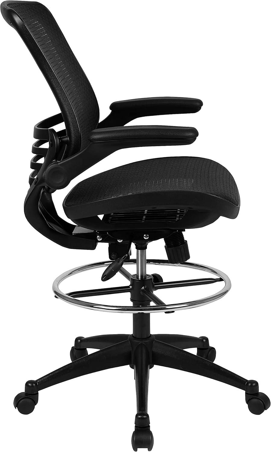 image:imageFlash Furniture Waylon MidBack Swivel Office Chair with Adjustable Foot Ring and Seat Height Ergonomic Executive Chair with Armrests BlackBlack