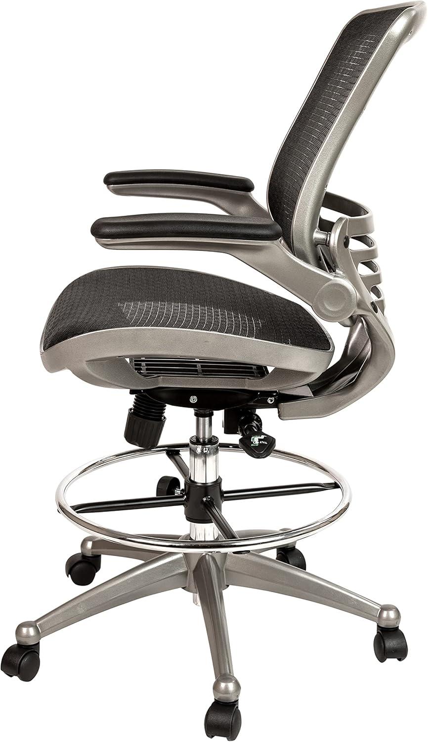 image:imageFlash Furniture Waylon MidBack Swivel Office Chair with Adjustable Foot Ring and Seat Height Ergonomic Executive Chair with Armrests BlackSilver