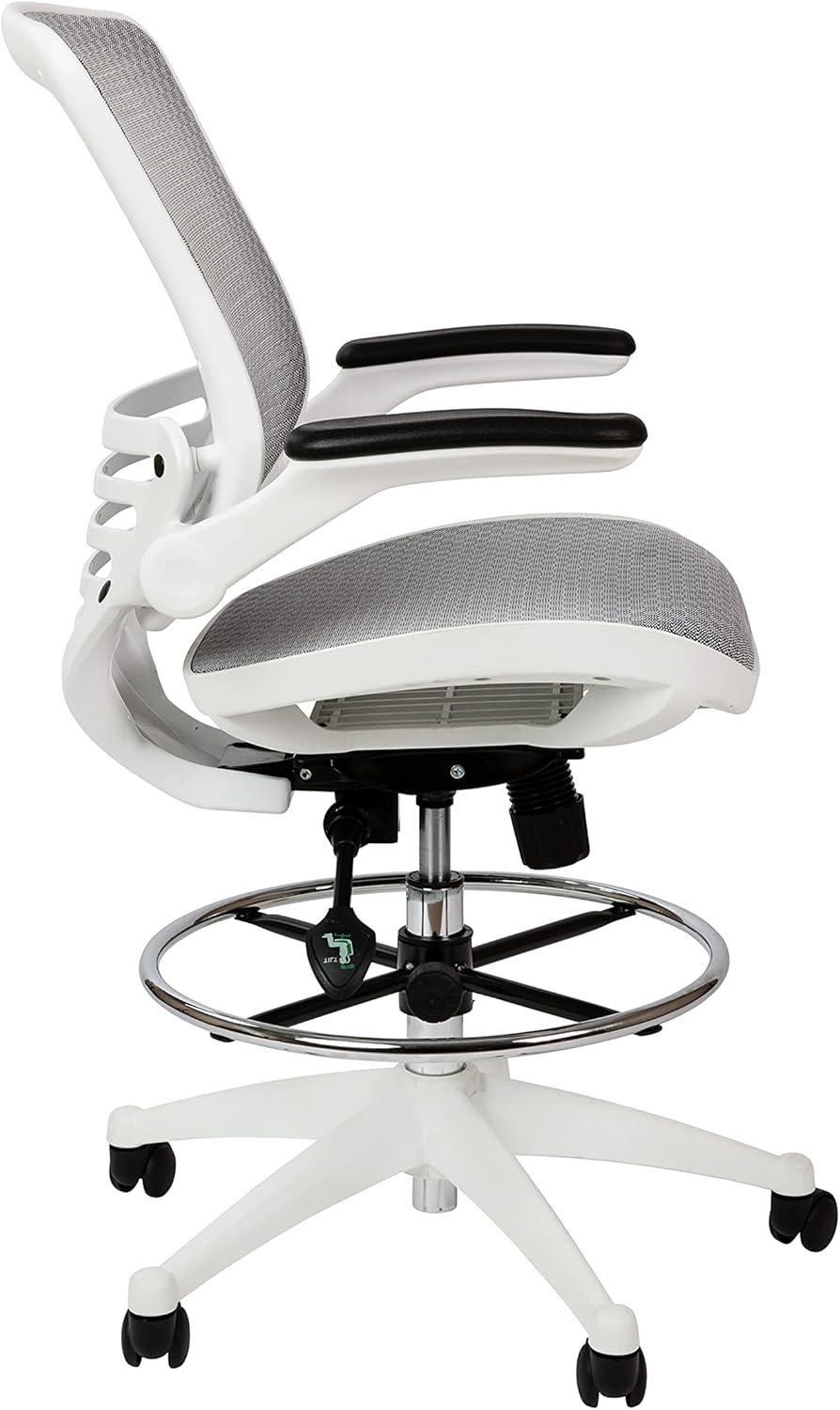 image:imageFlash Furniture Waylon MidBack Swivel Office Chair with Adjustable Foot Ring and Seat Height Ergonomic Executive Chair with Armrests BlackWhite