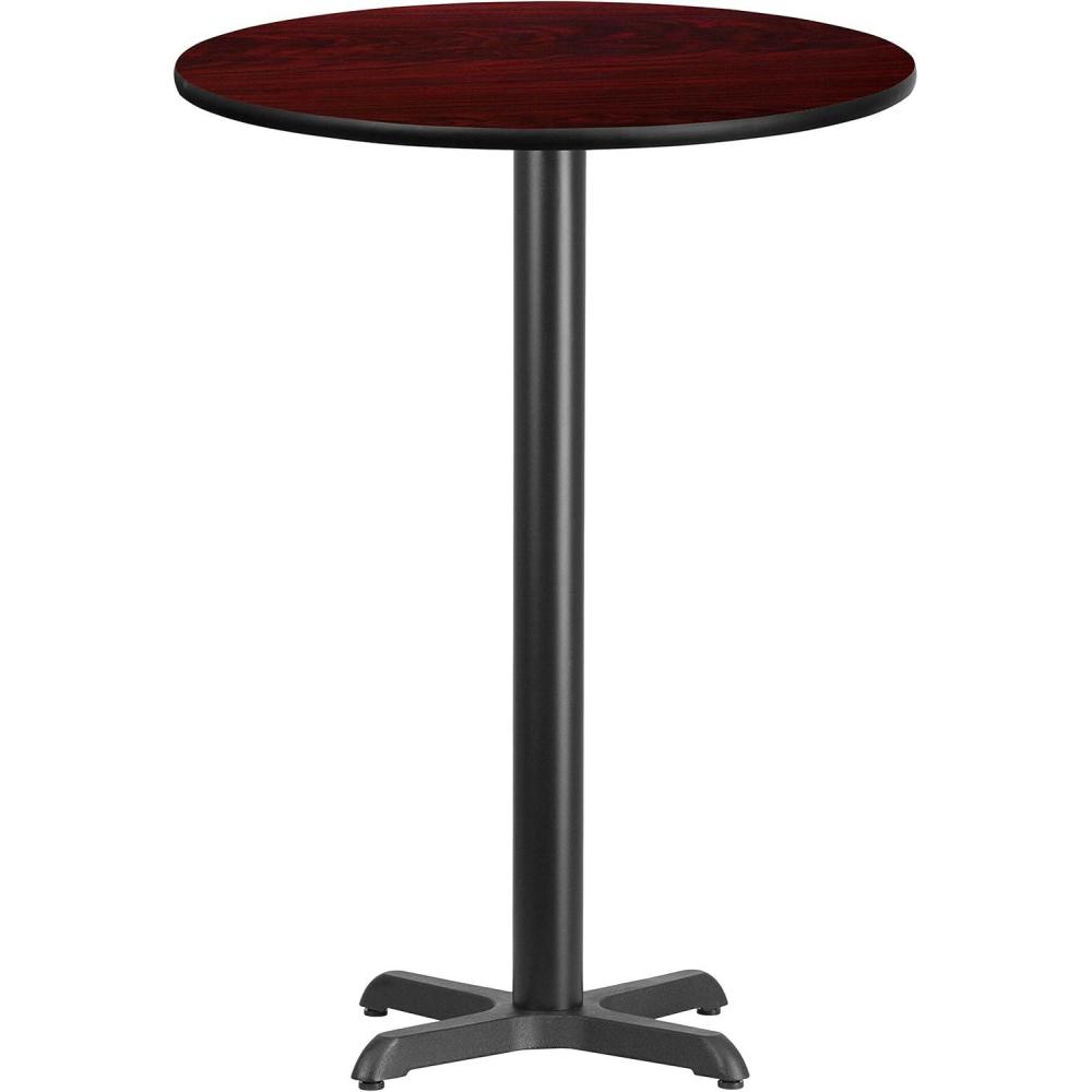 image:imageFlash Furniture 30 Round Black Laminate Table Top with 22 x 22 Bar Height Table BaseMahogany
