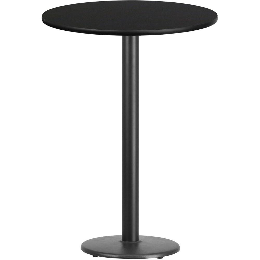 image:imageFlash Furniture 30 Round Walnut Laminate Table Top with 18 Round Bar Height Table BaseBlack