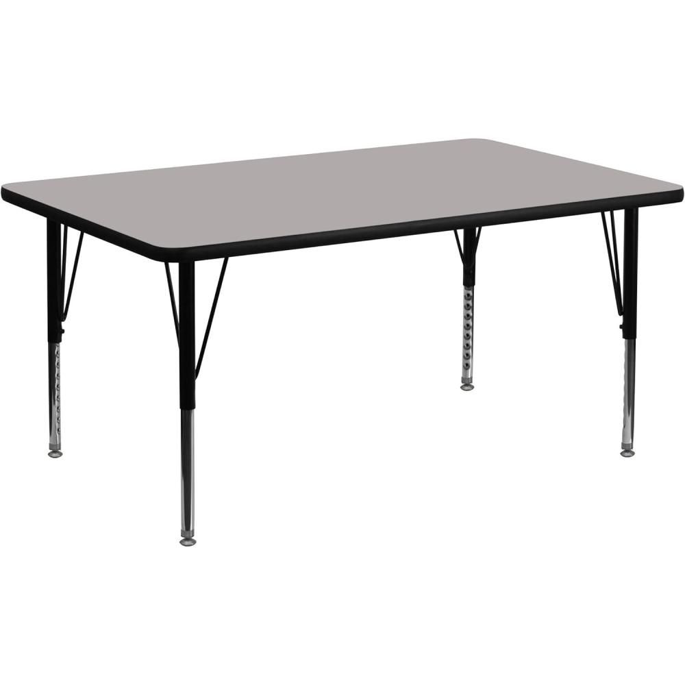 image:imageFlash Furniture 30W x 60L Rectangular Grey HP Laminate Activity Table Height Adjustable Short LegsGrey