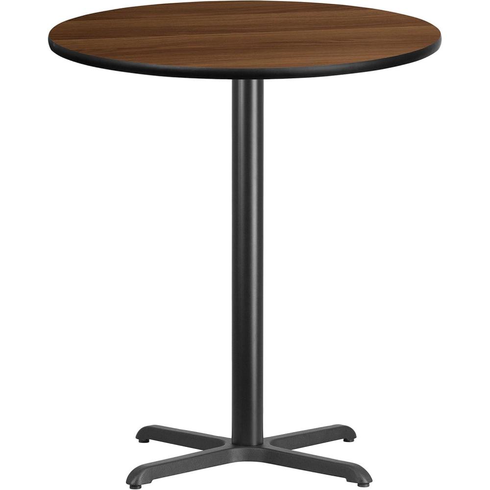 image:imageFlash Furniture 36 Round Walnut Laminate Table Top with 30 x 30 Bar Height Table Base