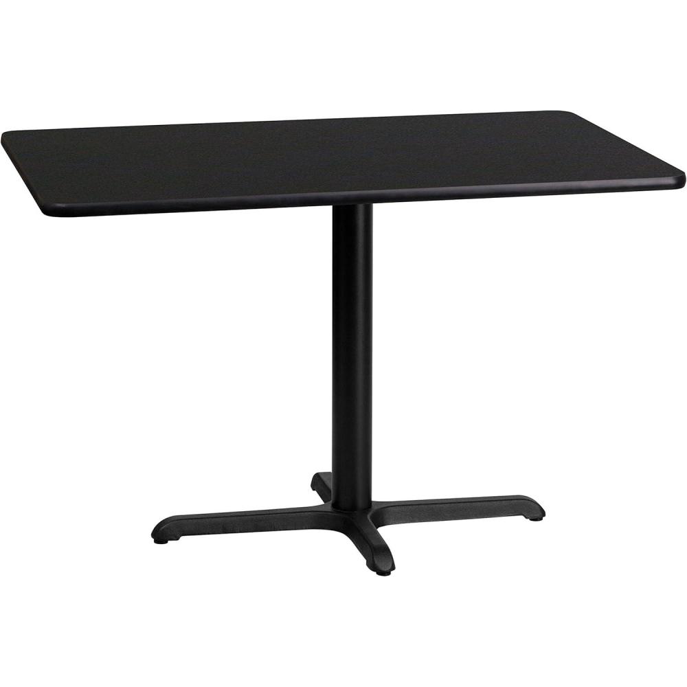 image:imageFlash Furniture Graniss 24 x 42 Rectangular Walnut Laminate Table Top with 235 x 295 Table Height BaseBlack