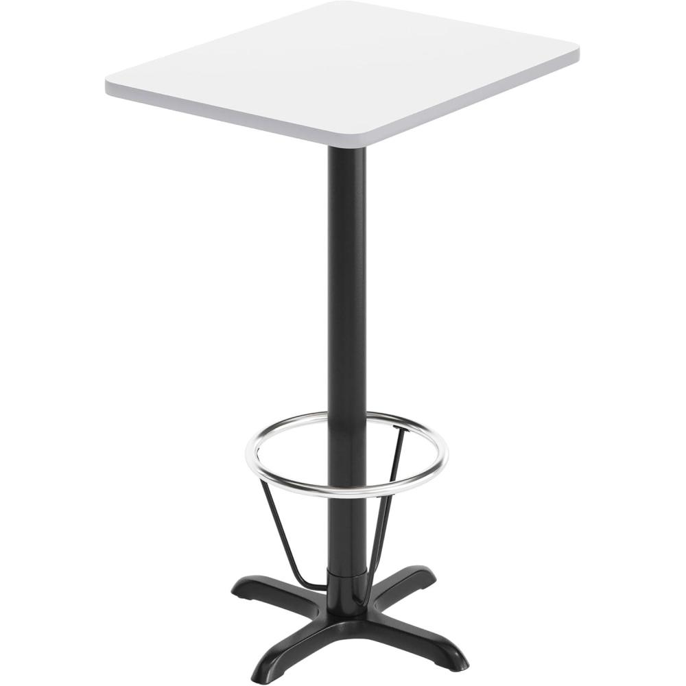 image:imageFlash Furniture Stiles 24 x 30 Rectangular Black Laminate Table Top with 22 x 22 Bar Height Table Base and Foot RingWhite
