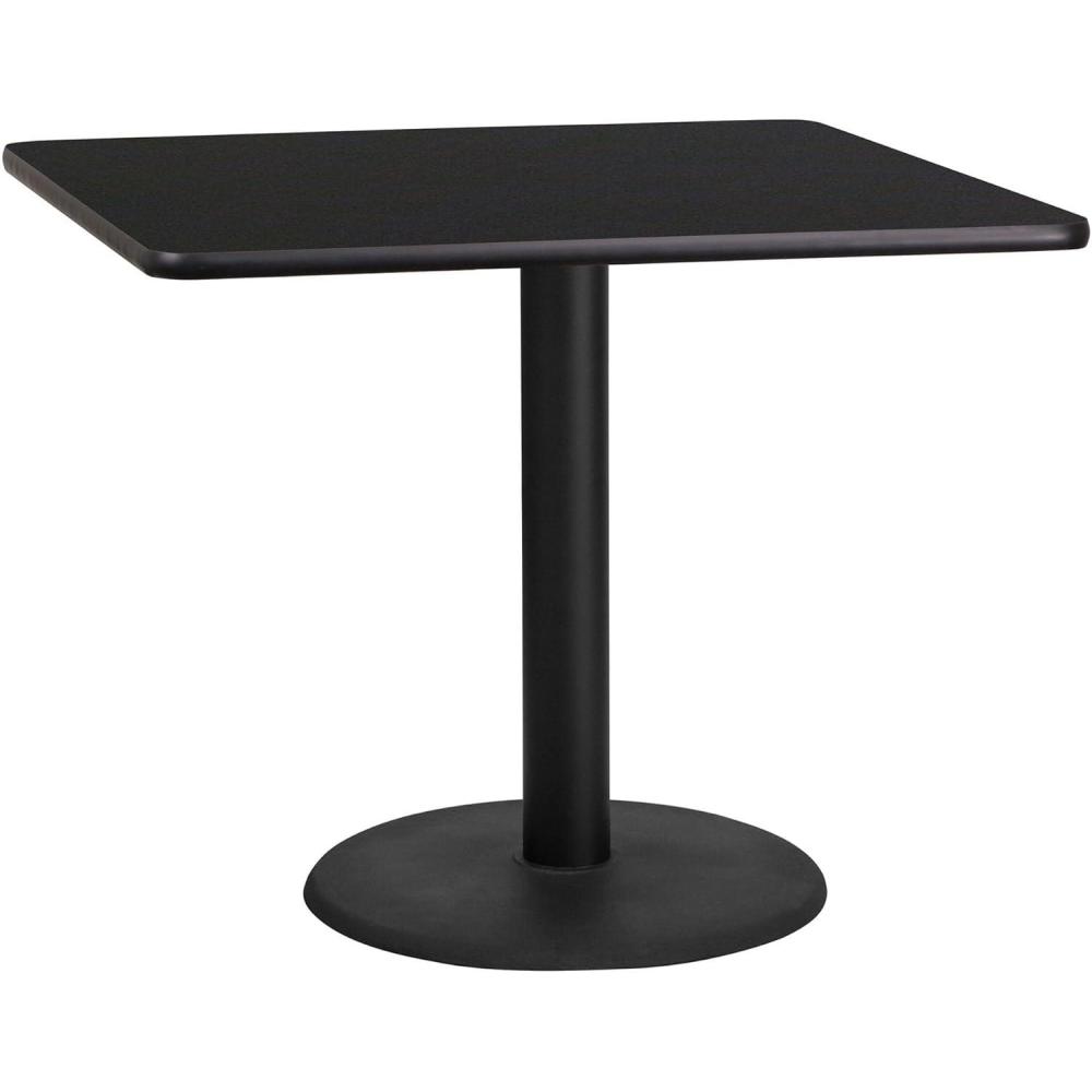 image:imageFlash Furniture Stiles 36 Square Black Laminate Table Top with 24 Round Table Height BaseBlack
