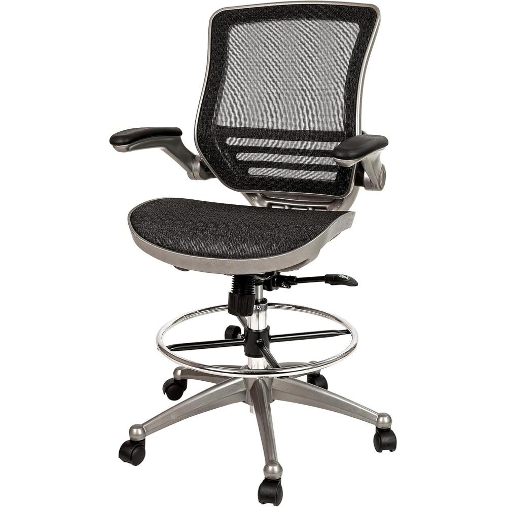 image:imageFlash Furniture Waylon MidBack Swivel Office Chair with Adjustable Foot Ring and Seat Height Ergonomic Executive Chair with Armrests BlackSilver