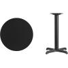 Flash Furniture 24” Round Black Laminate Table Top with 22” x 22” Table Height Base(Black)
