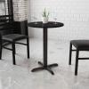 Flash Furniture 24” Round Black Laminate Table Top with 22” x 22” Table Height Base(Black)