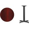 Flash Furniture 24” Round Black Laminate Table Top with 22” x 22” Table Height Base(Mahogany)