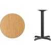 Flash Furniture 24” Round Black Laminate Table Top with 22” x 22” Table Height Base(Natural)