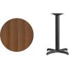 Flash Furniture 24” Round Black Laminate Table Top with 22” x 22” Table Height Base(Walnut)