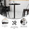 Flash Furniture 30” Round Black Laminate Table Top with 22” x 22” Bar Height Table Base(Black)